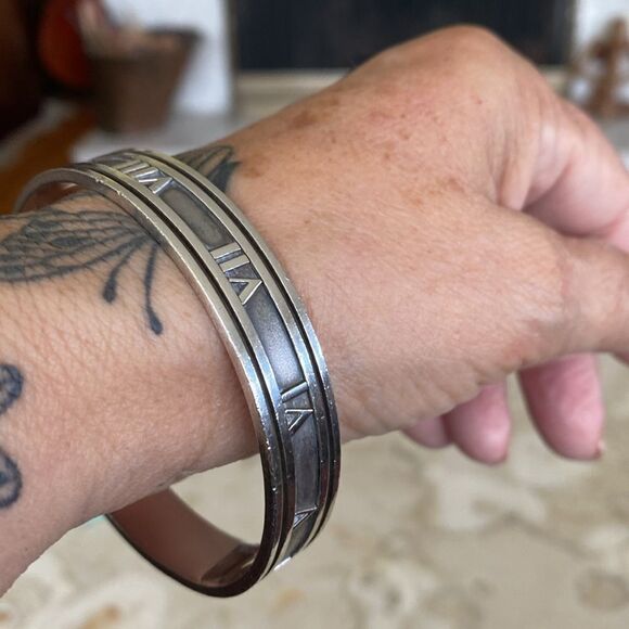 Tiffany & Co. Atlas Wide Solid 925 Sterling Silver Bangle Bracelet - 49g - Picture 1 of 12